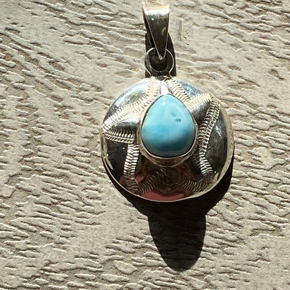 Starfish Larimar Sterling Silver Pendant